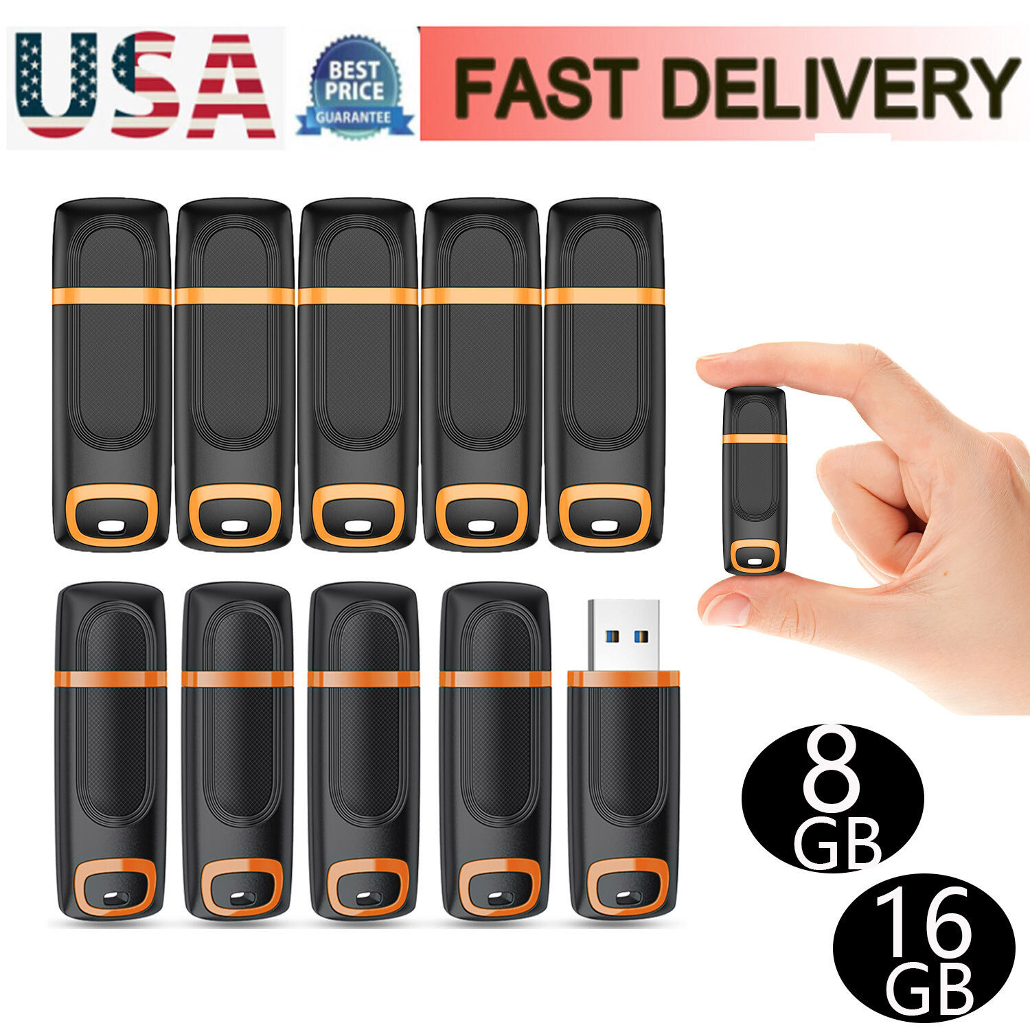 5/10/20 Pack USB 2.0 Flash Drive Memory Stick Thumb Drive Pen Drive 8GB 16GB Lot