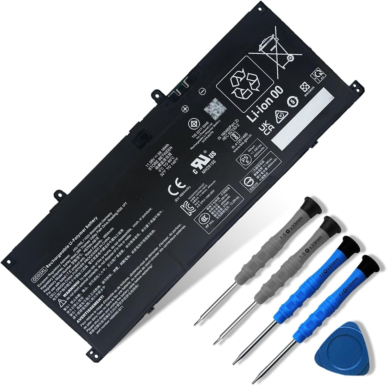 59.16Wh GD03XL N66215 005 Laptop Battery Replace for HP Envy x360 14 2 in 1 14