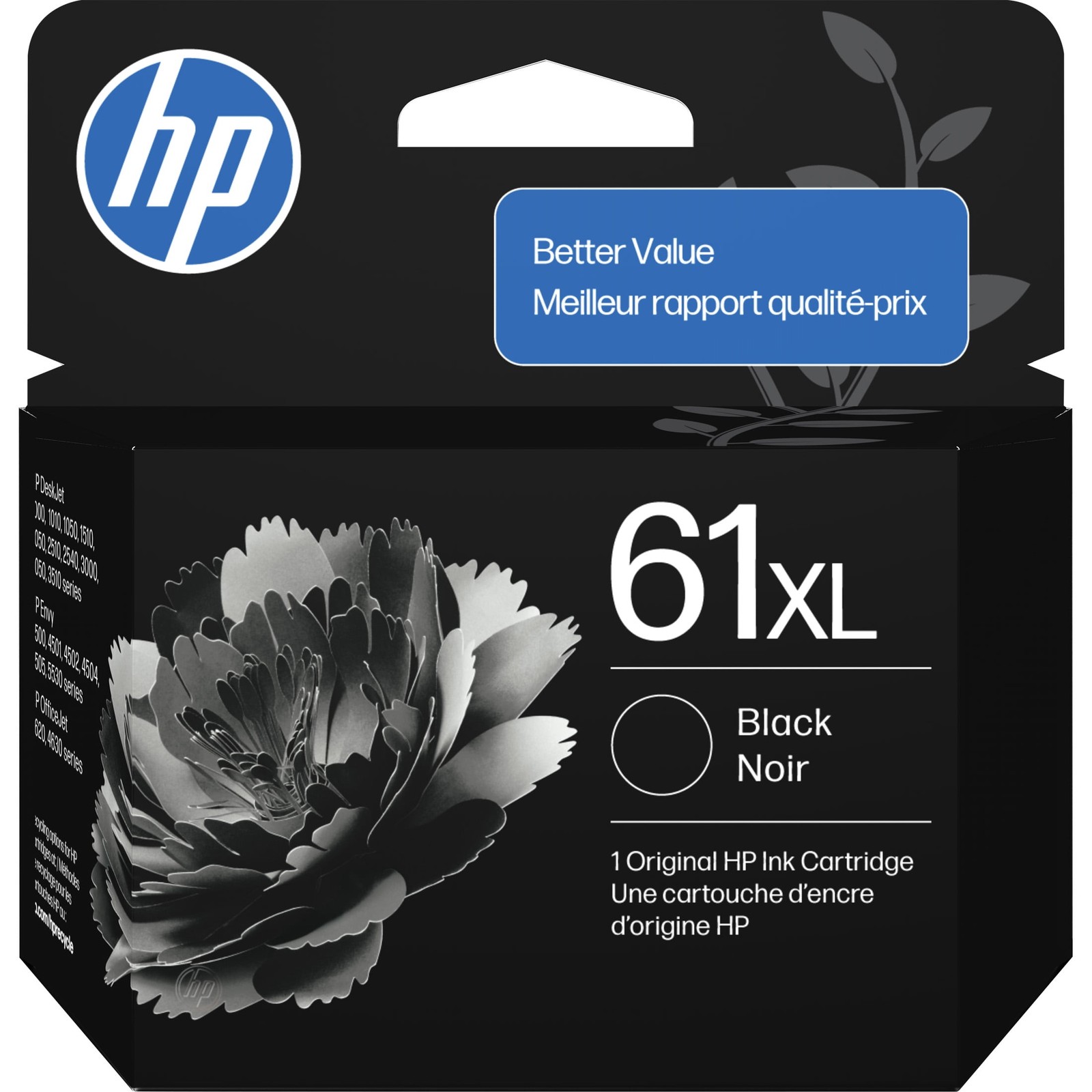 HP 61XL Black Original Ink Cartridge, High Yield, Compatible with HP Deskjet