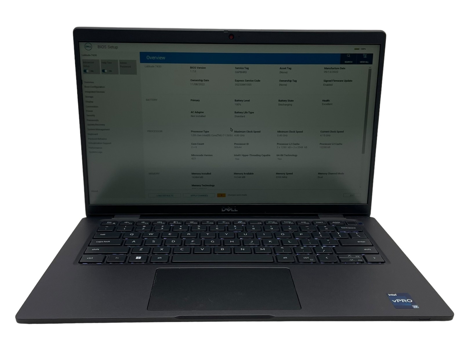 DELL LATITUDE 7430 14" i7-1265u 16GB RAM 256GB SSD - GRADE D