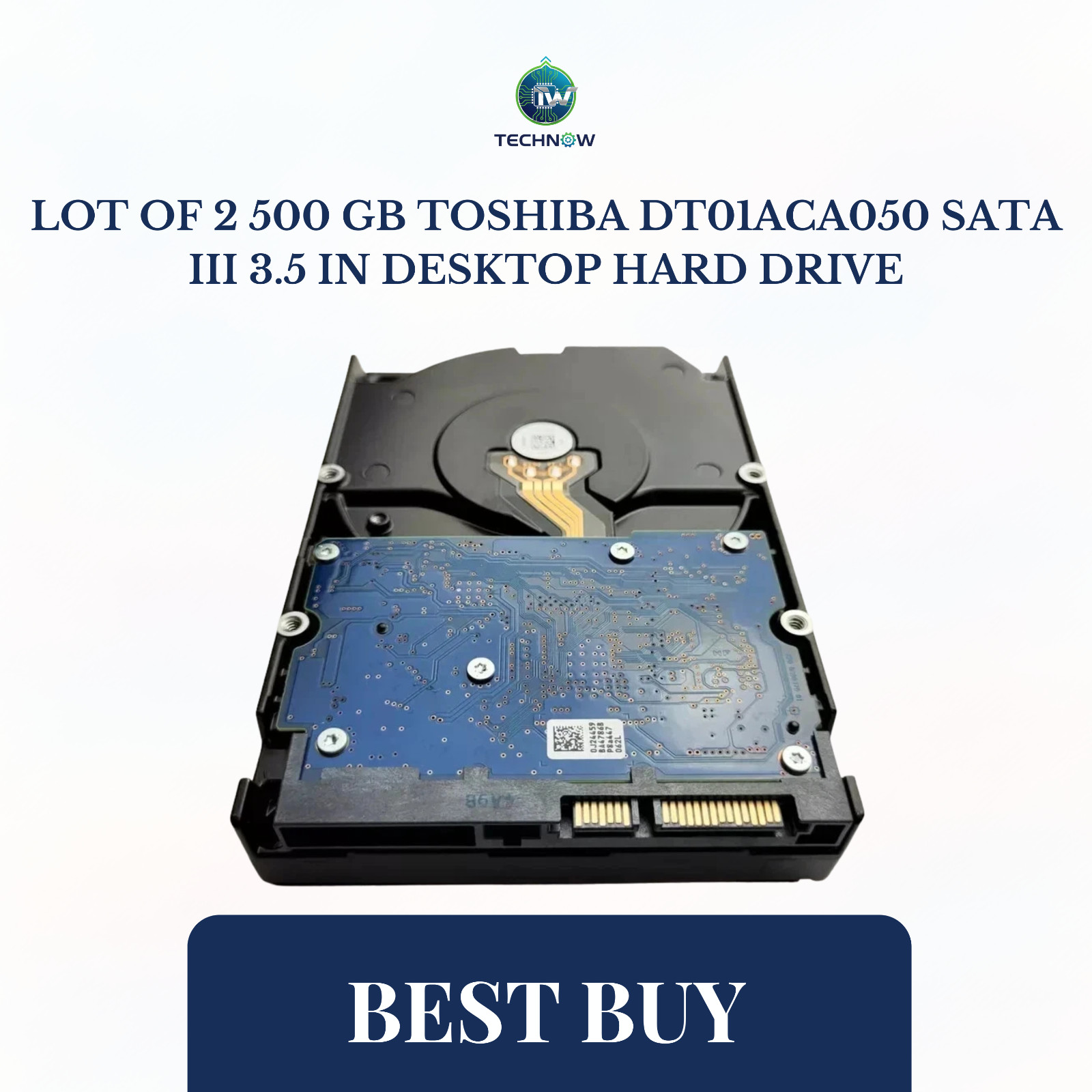 Lot of 2 500 GB Toshiba DT01ACA050 SATA III 3.5 in Desktop Hard Drive