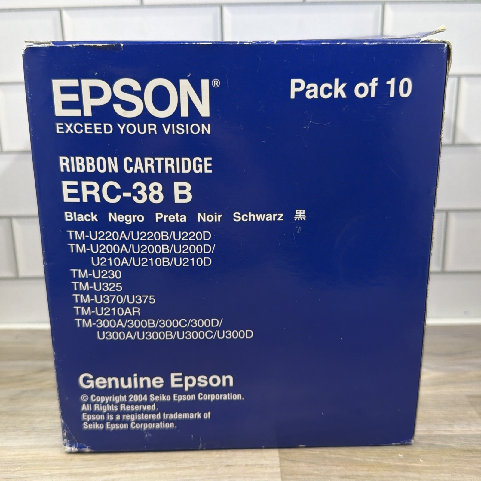 Epson ERC-38B Original Dot Matrix Ribbon Cartridge - Black - 10 / Box