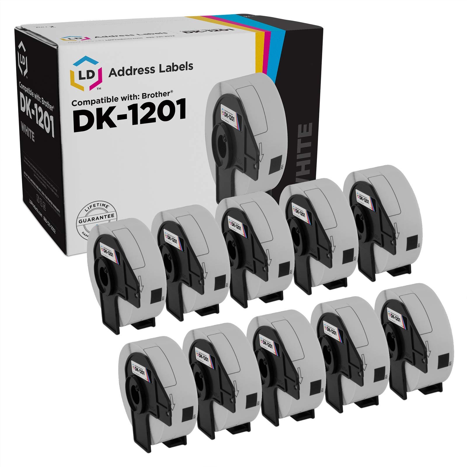 LD Compatible Brother DK-1201 10 Rolls of Address Labels P-Touch: QL-1050