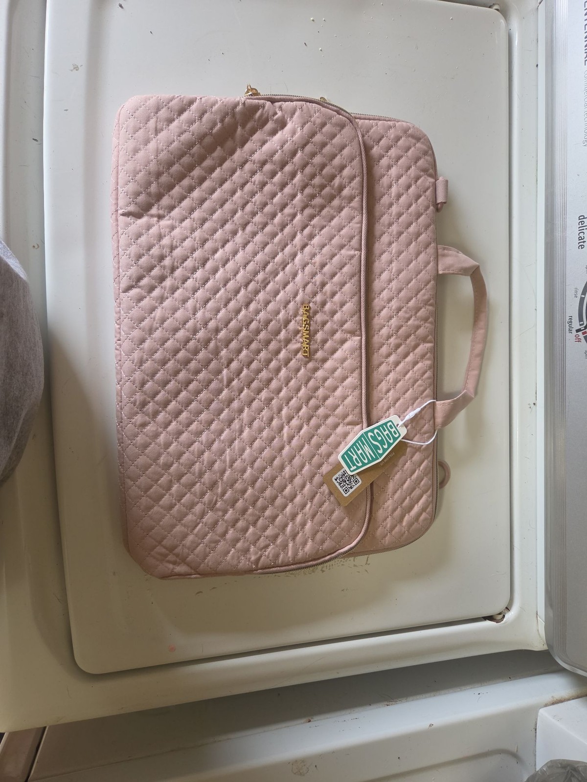 BAGSMART Quilted Laptop Bag - Dusty Rose Pink Sleevecase