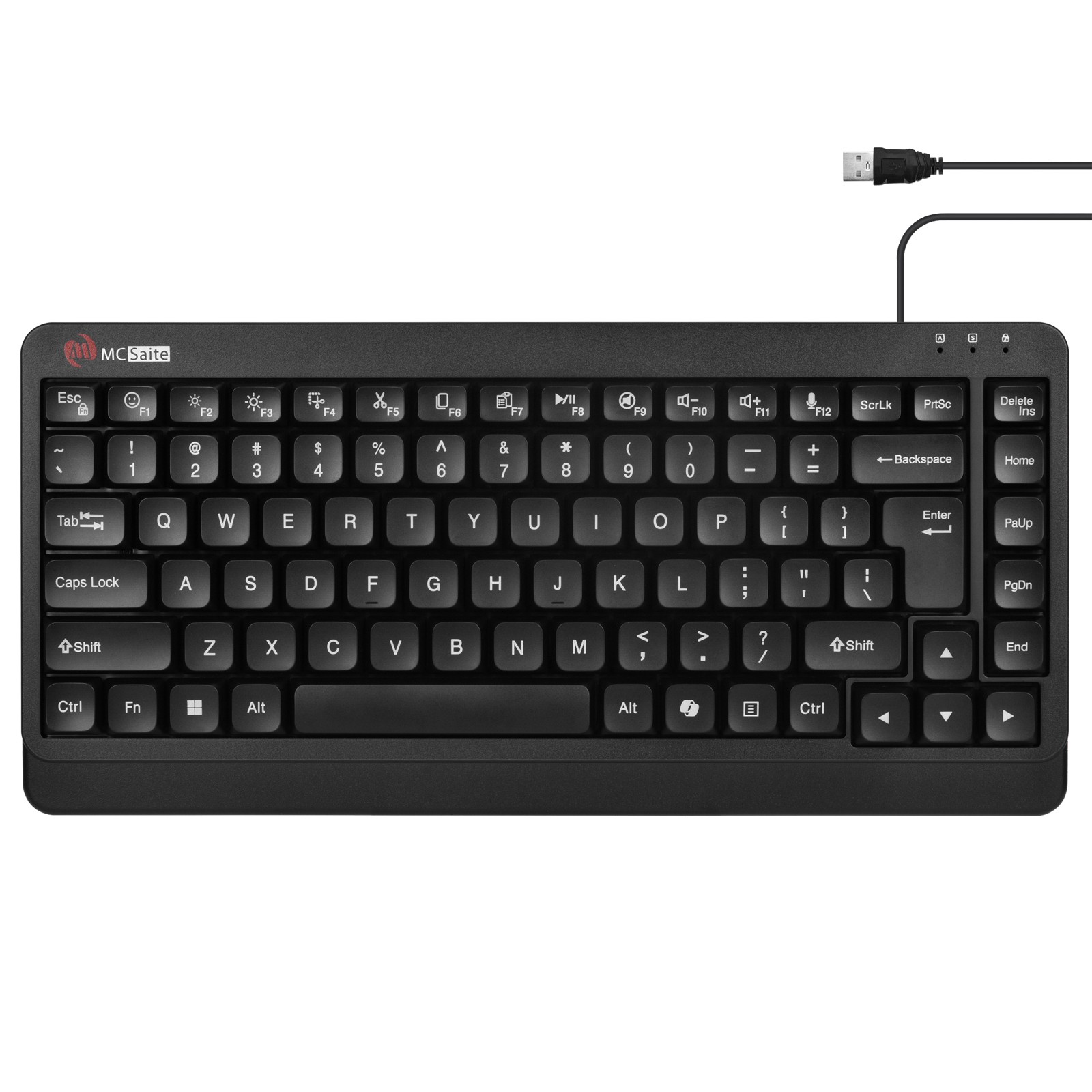 Plug and Play ABS 84 Keys 1.5m Cable Wired USB Industrial Keyboard for Computer