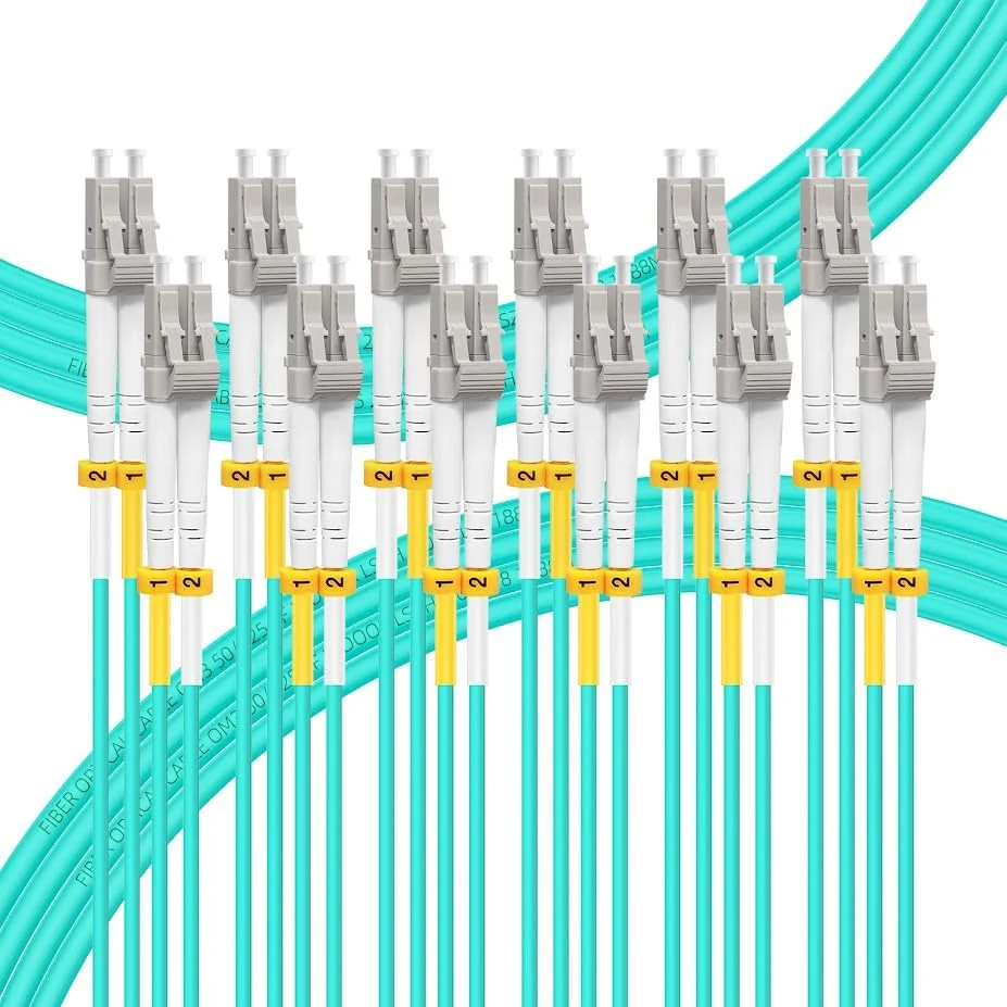6 Pack 1M/3ft OM4 Fiber LC to LC Multimode Fiber Patch Cable