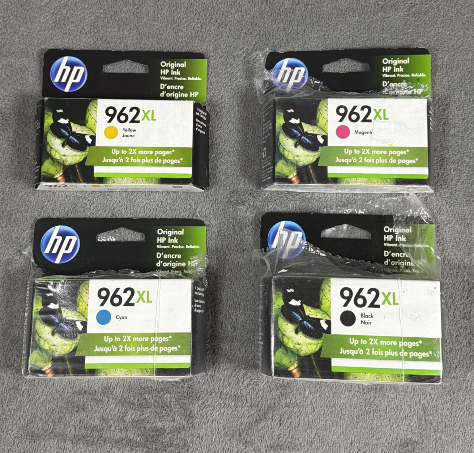 HP 962XL Black, Cyan, & Yellow & 962 Magenta Ink 4 Pack - All 2022