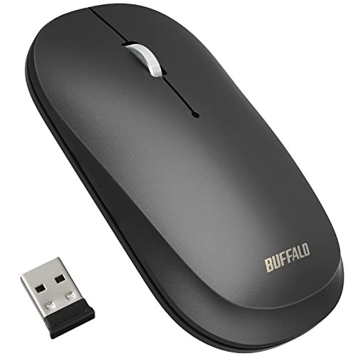 Buffalo FLEXUS Wireless Mouse 3-Button Quiet BlueLED Black (BSMBW335NBK)