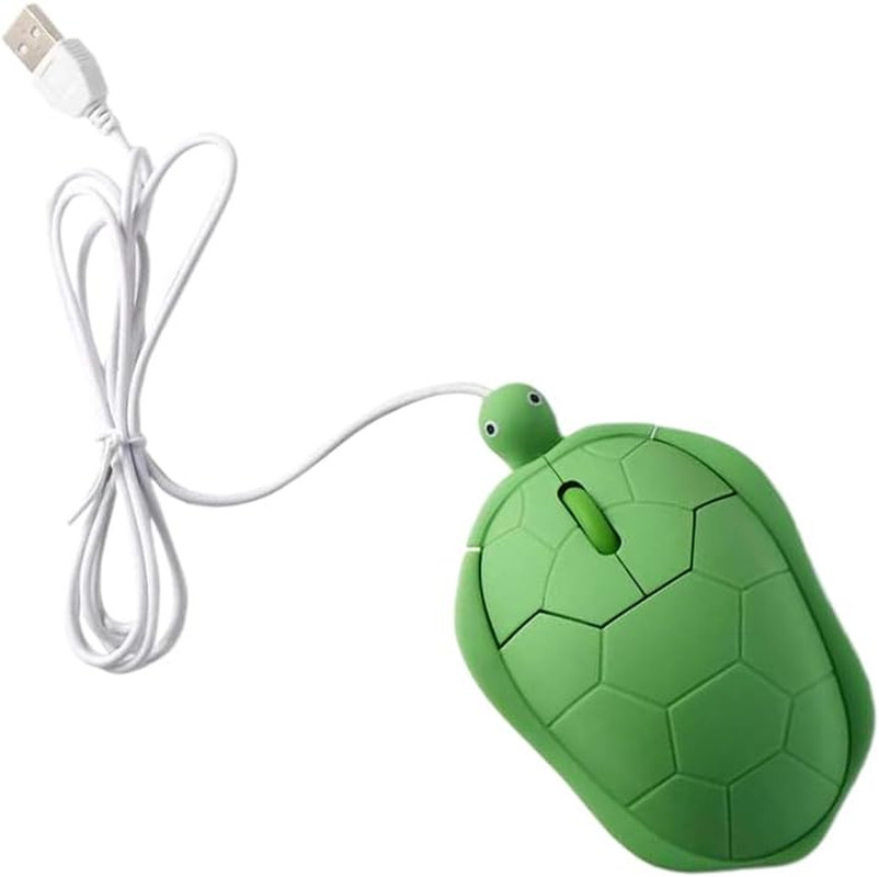 Cute Turtle Shape USB Wired Corded Mouse,1200Dpi 3 Buttons USB Plug N Play Wired