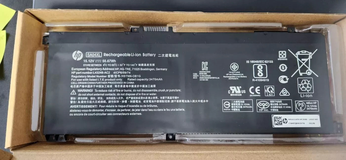 OEM 55.67Wh SA04XL Battery For HP HSTNN-UB7U ENVY X360 15-DR 15-DS L43248-AC2 US
