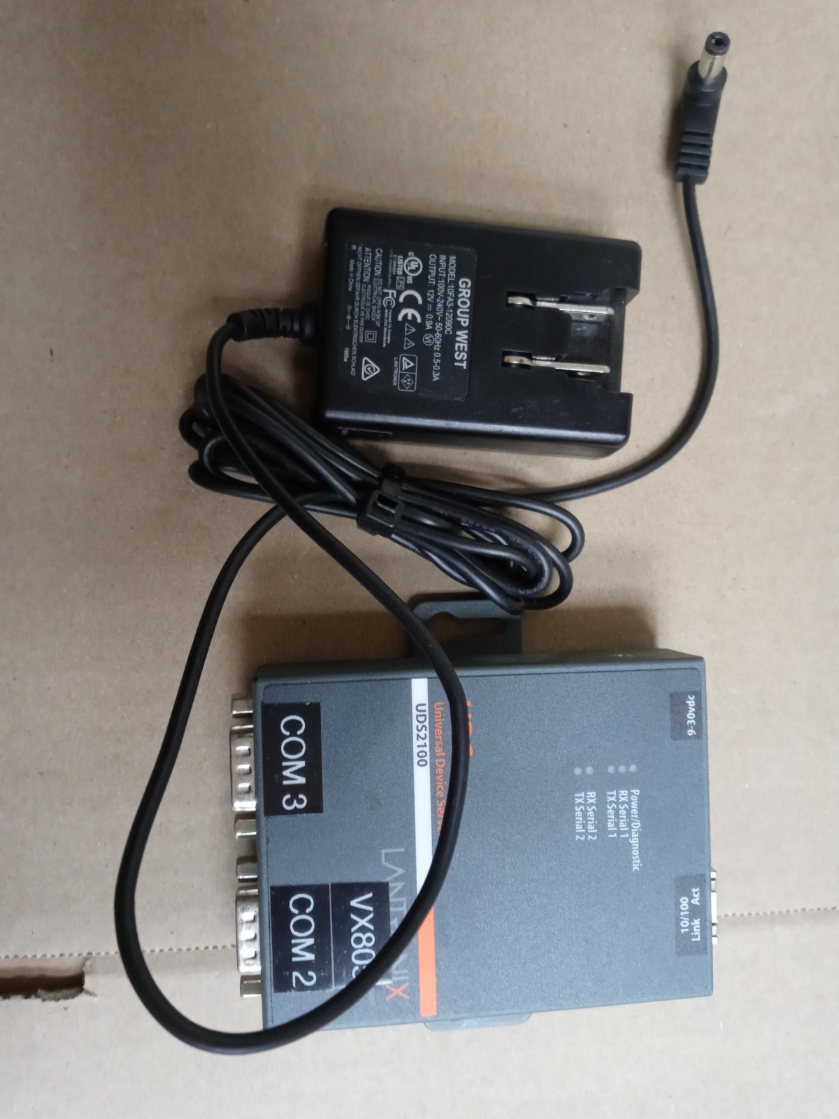 Lantronix UDS2100 2-Port Serial to Ethernet Device Server Tested Working