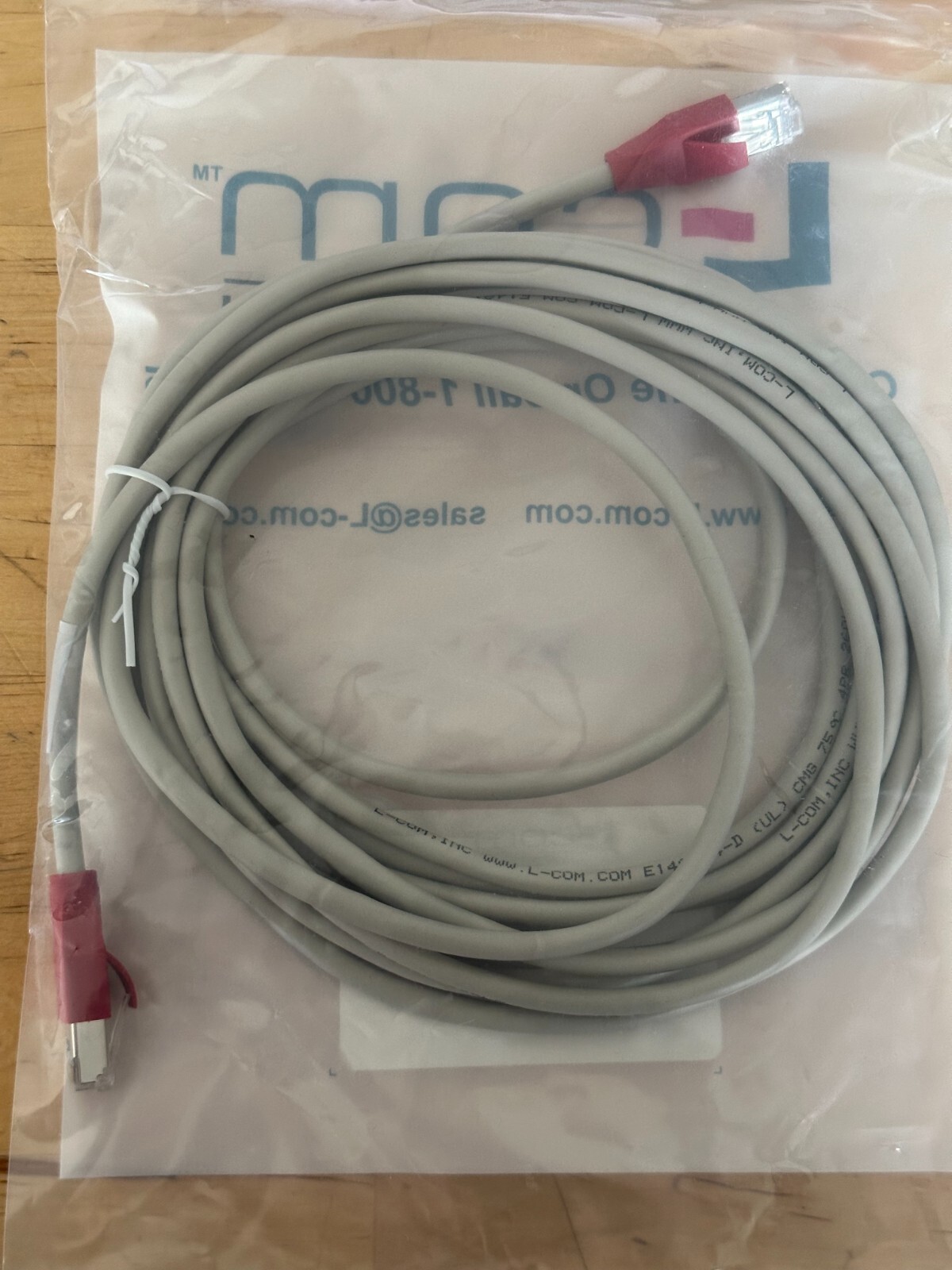 L-Com TRD855XCR-15 Shielded Cat 5e Patch Cable RJ45/RJ45 15' Ft 4-Pair 26AWG