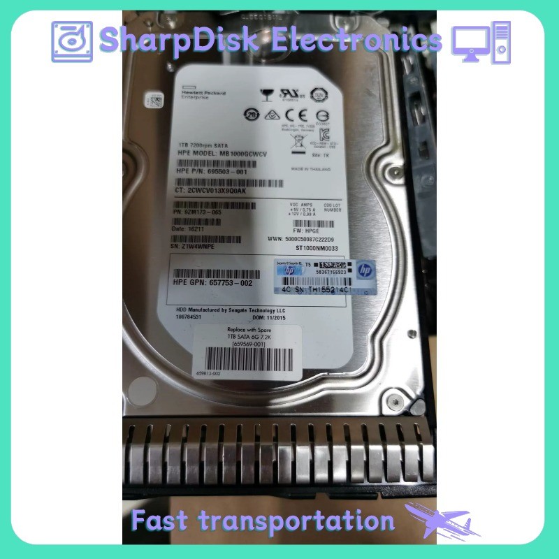 New for HPE 659337-B21 659569-001 1TB 6G SATA 7.2K LFF 3.5" NHP HDD