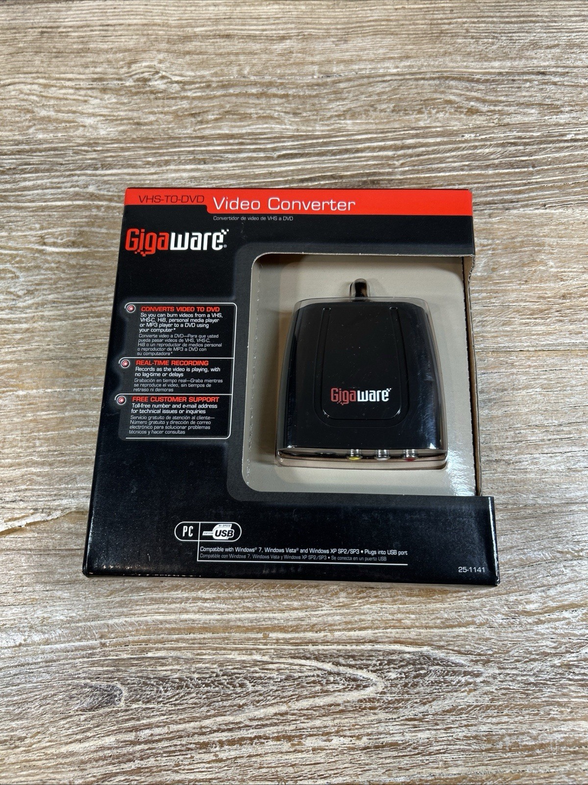 New In Box Gigaware VHS-TO-DVD Or MP3 Video Converter 25-1141 — 