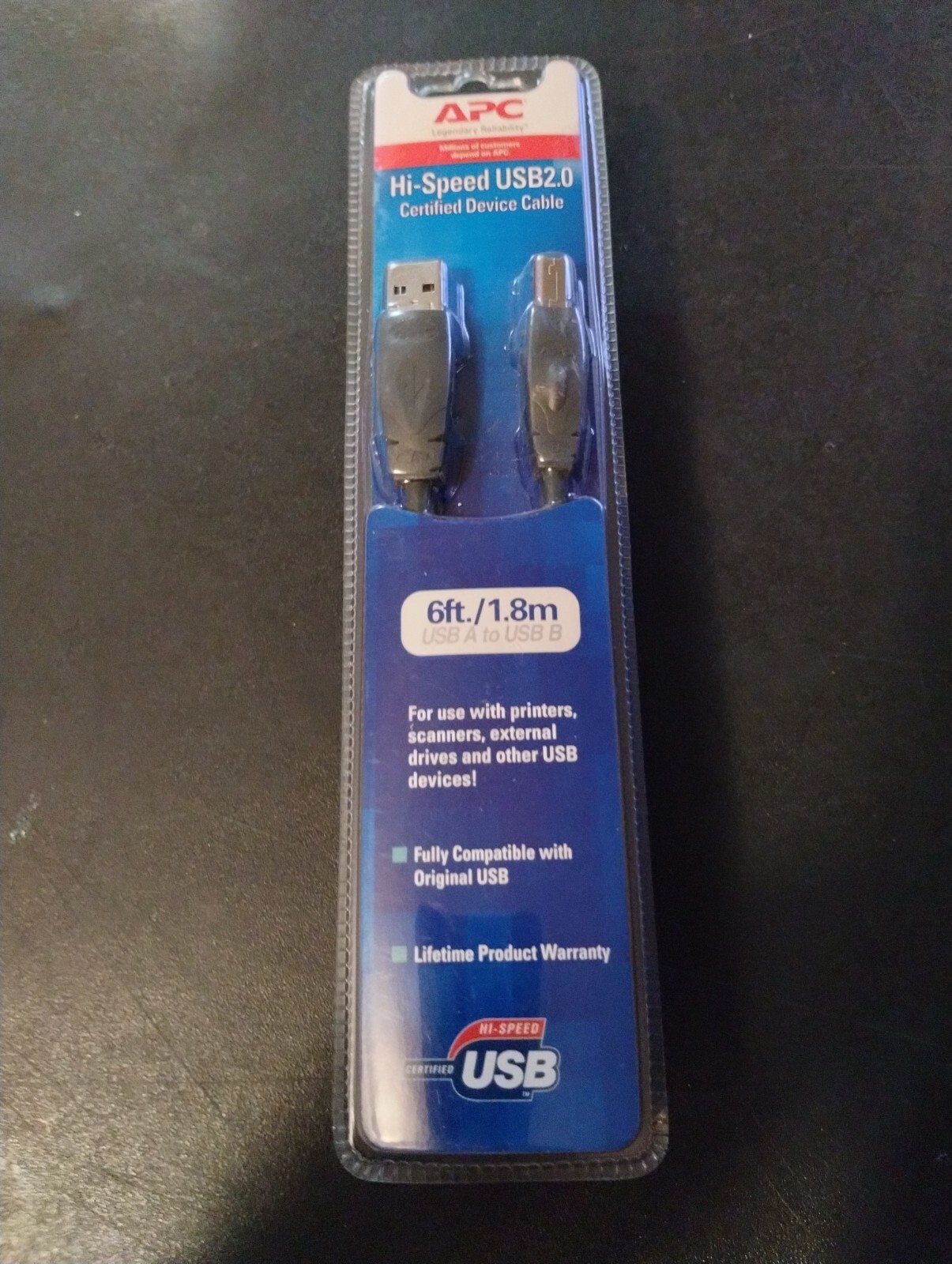 APC High Speed USB 2.0 Cable 6 feet 1.8 meters USB A to USB B NEW