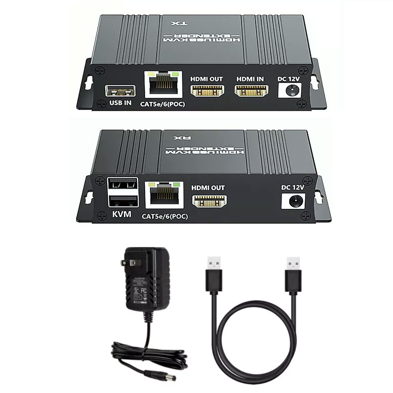 60M HDMI KVM Extender POC over Ethernet Cat5e/cat6 1080P RJ45 HDMI USB Extender