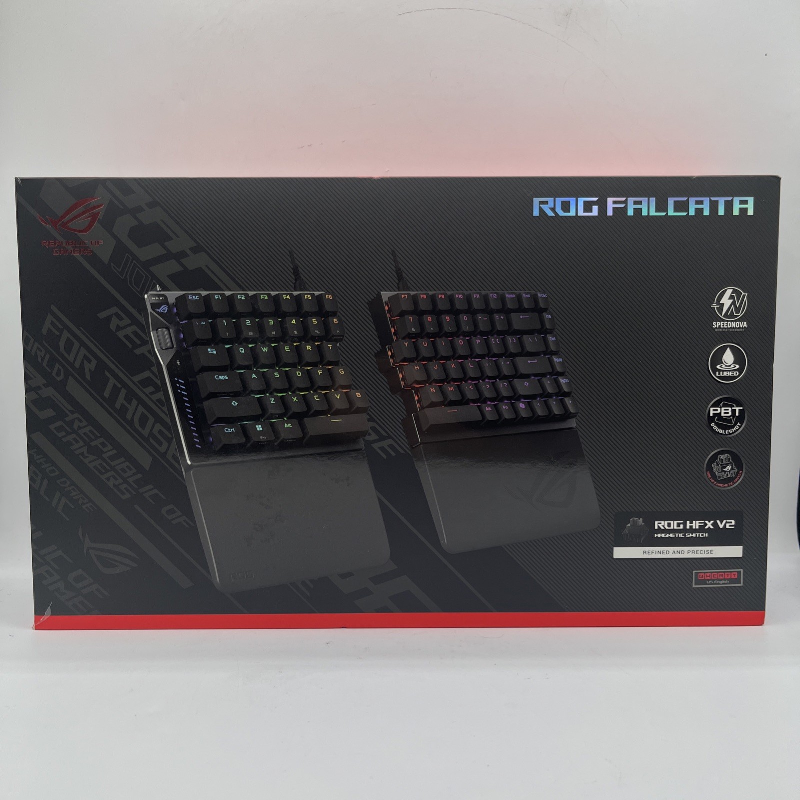 ASUS - ROG Falcata M703Wireless Magnetic RGB Ergonomic Gaming Keyboard NEW