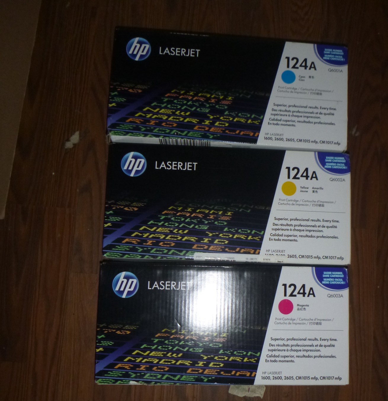 Sealed Genuine HP 124A Toner Set Q6001A Q6002A Q6003A C/Y/M
