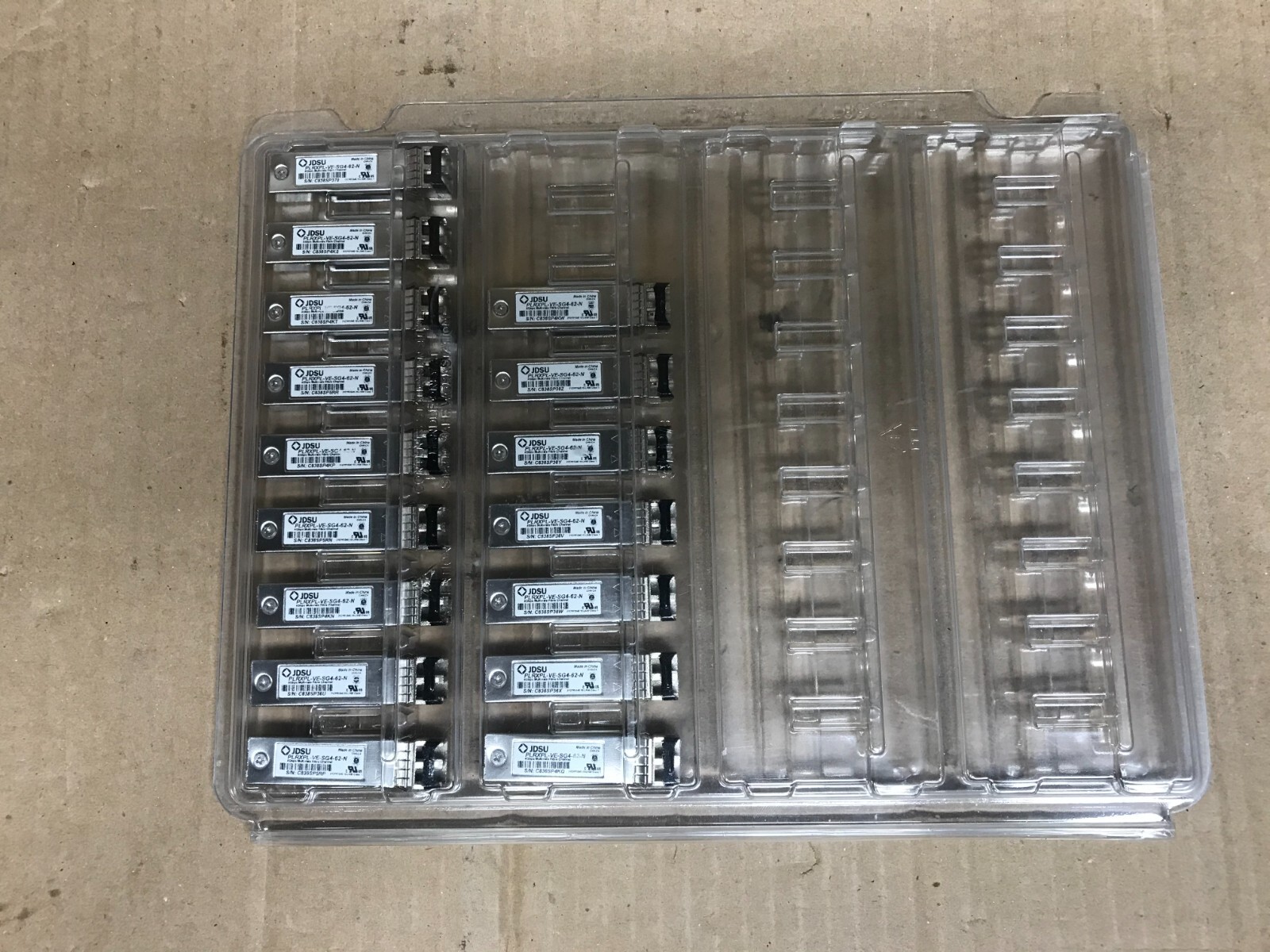 Lot of 16 JDSU PLRXPL VE-SG4-62-N SFP 4Gb Transceiver Module Fiber Optic