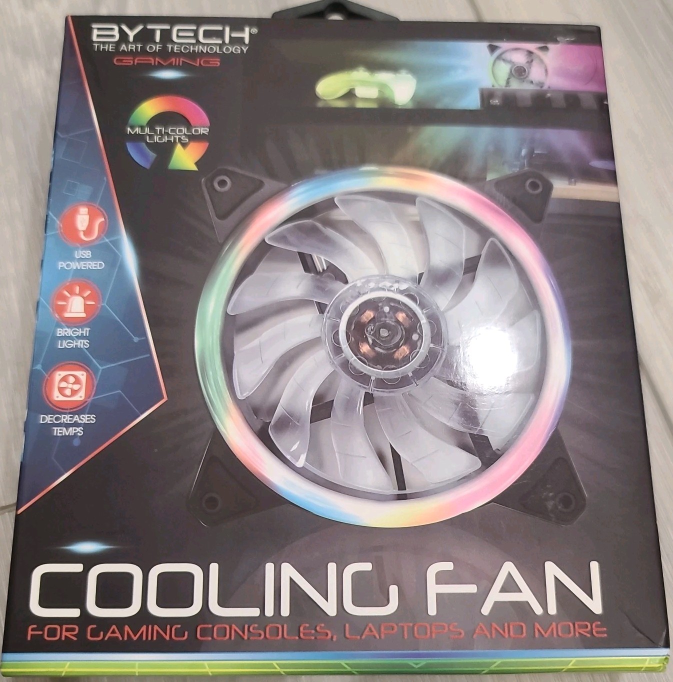 Bytech USB Multi Color Cooling Fan For Gaming Consoles Laptops &More NEW