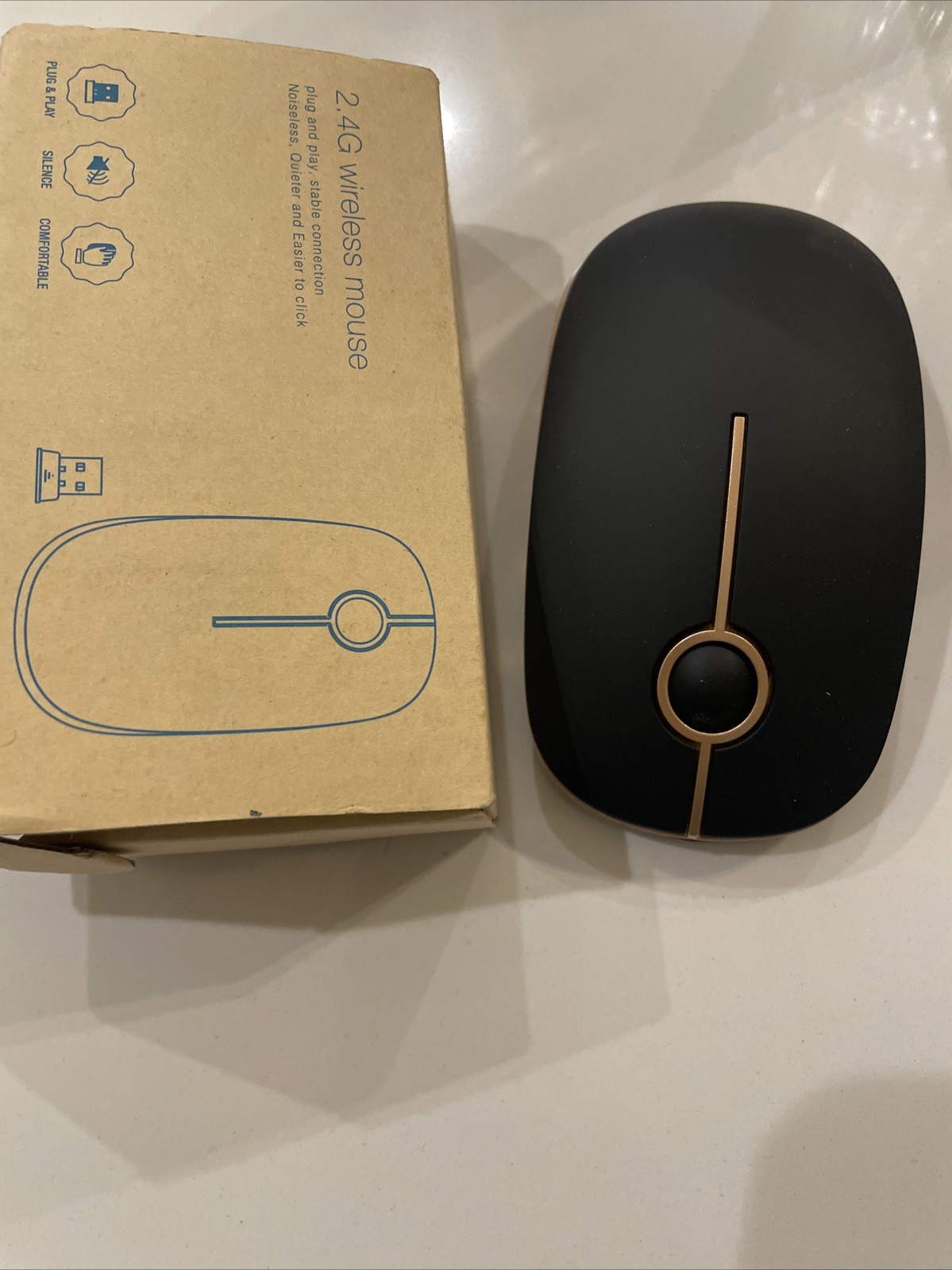 Wireless Mouse Jelly Comb 2.4G Slim with USB Nano Receiver, Laptop, Desktop