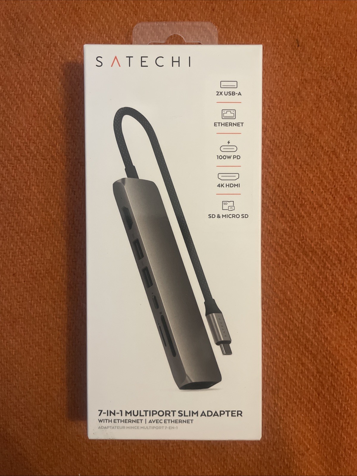 SATECHI 7-in-1 Multiport Slim Adapter w/ Ethernet MODEL ST-P7SM | GREY | $79.99