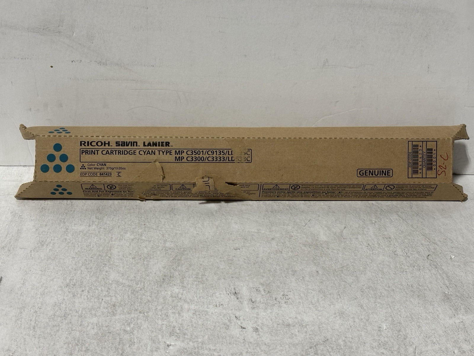Genuine Ricoh Savin Lanier Print Cartridge (841423)-Cyan