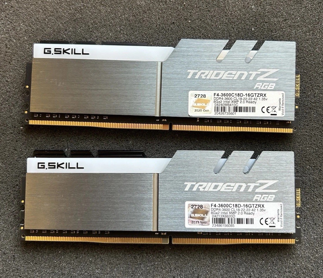 G.SKILL Trident Z RGB 16GB 2x8GB DDR4 3600MHz CL18 RAM F4-3600C18D-16GTZRX