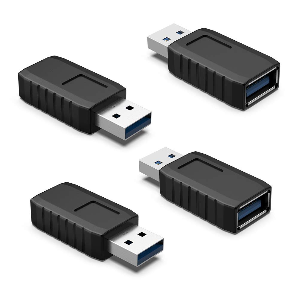 ELUTENG USB Coupler Male to Female 4Packs 4Pack USB, 3 Pack USB3 FM Adapter