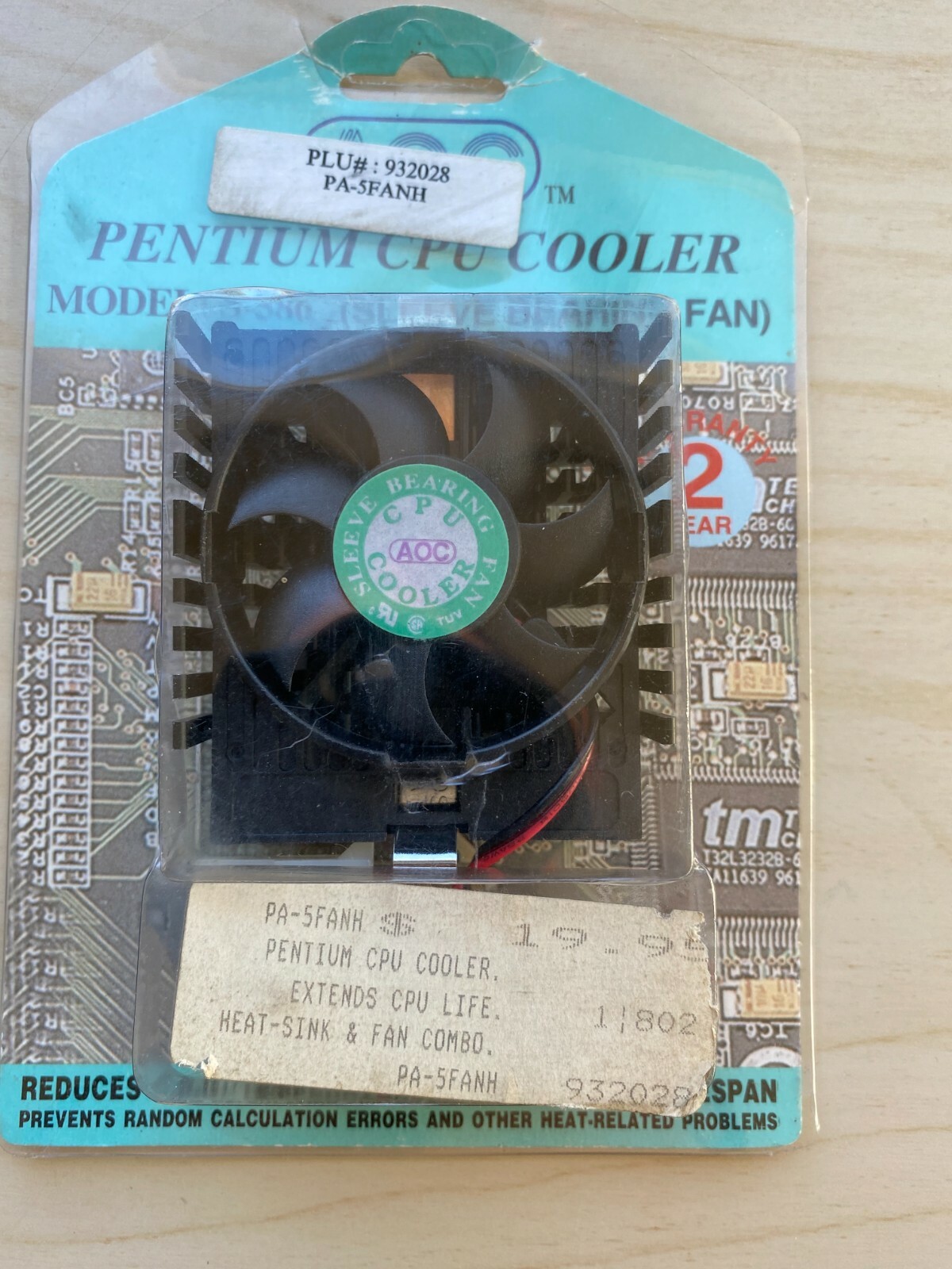 New AOC S-586 Intel Pentium CPU Cooling Fan, 4pin Molex Powered Processor Cooler