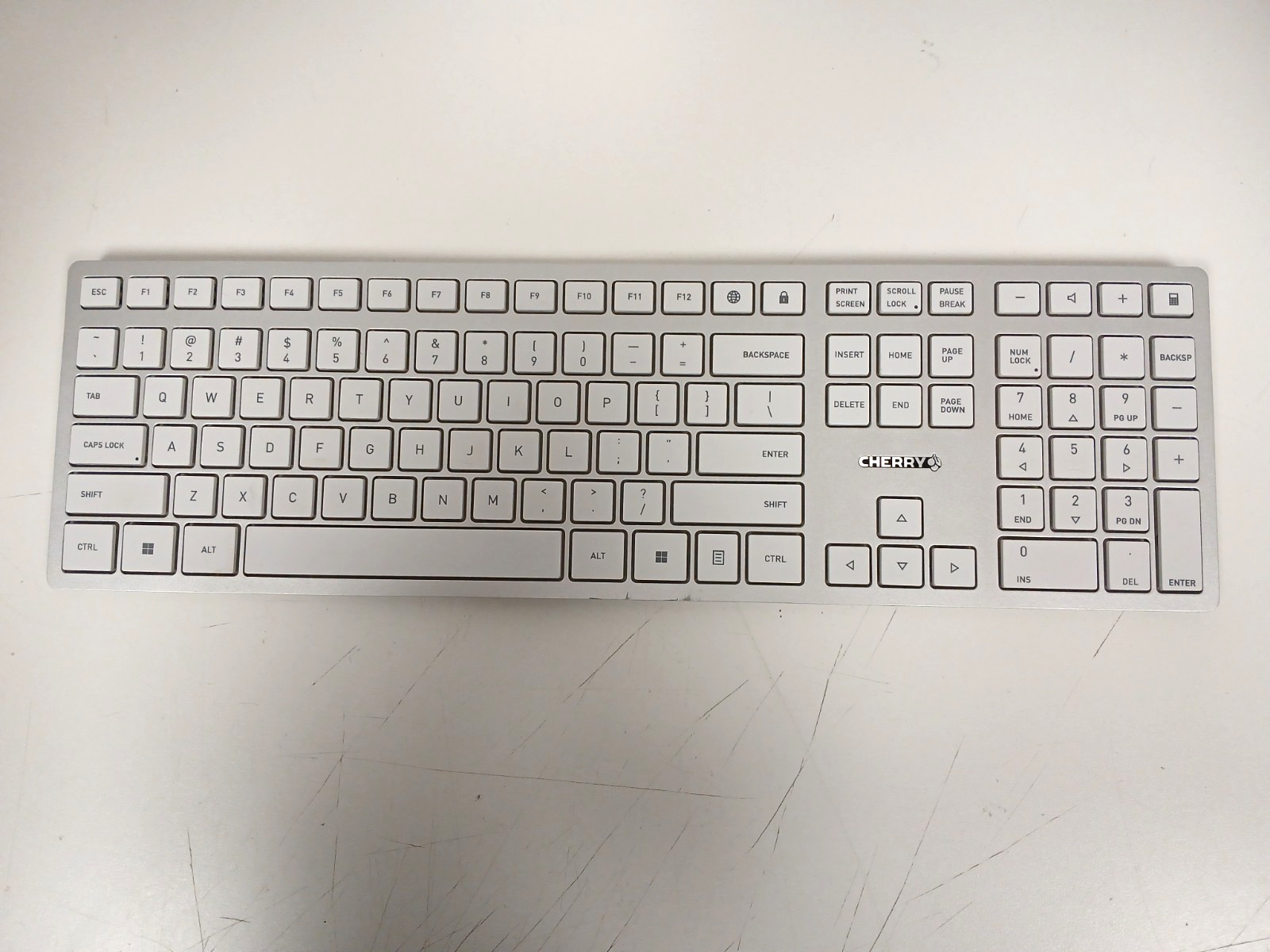 Cherry DW 9100 Slim Rechargeable Wireless Desktop Keyboard   NO DONGLE - NO BOX