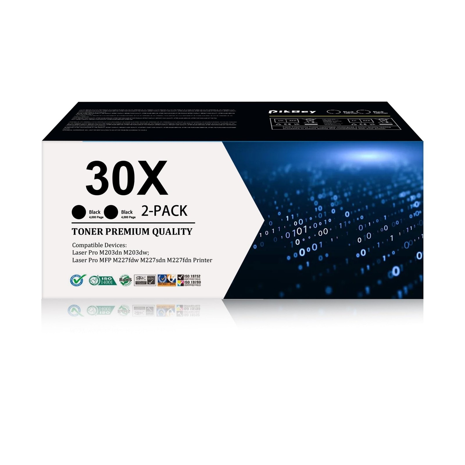 30X Black High-Yield Toner Cartridge 2-Pack Replacement for HP 30X 30A Black ...