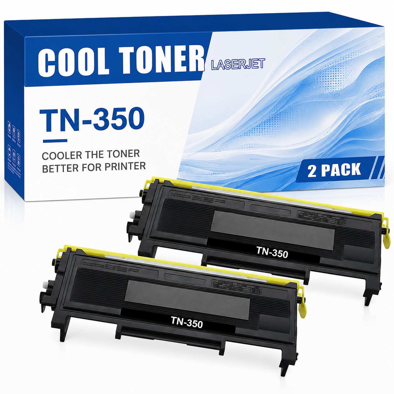 2PK TN350 BLACK Toner Compatible With Brother TN-350 HL-2040 DCP-7025 MFC-7420