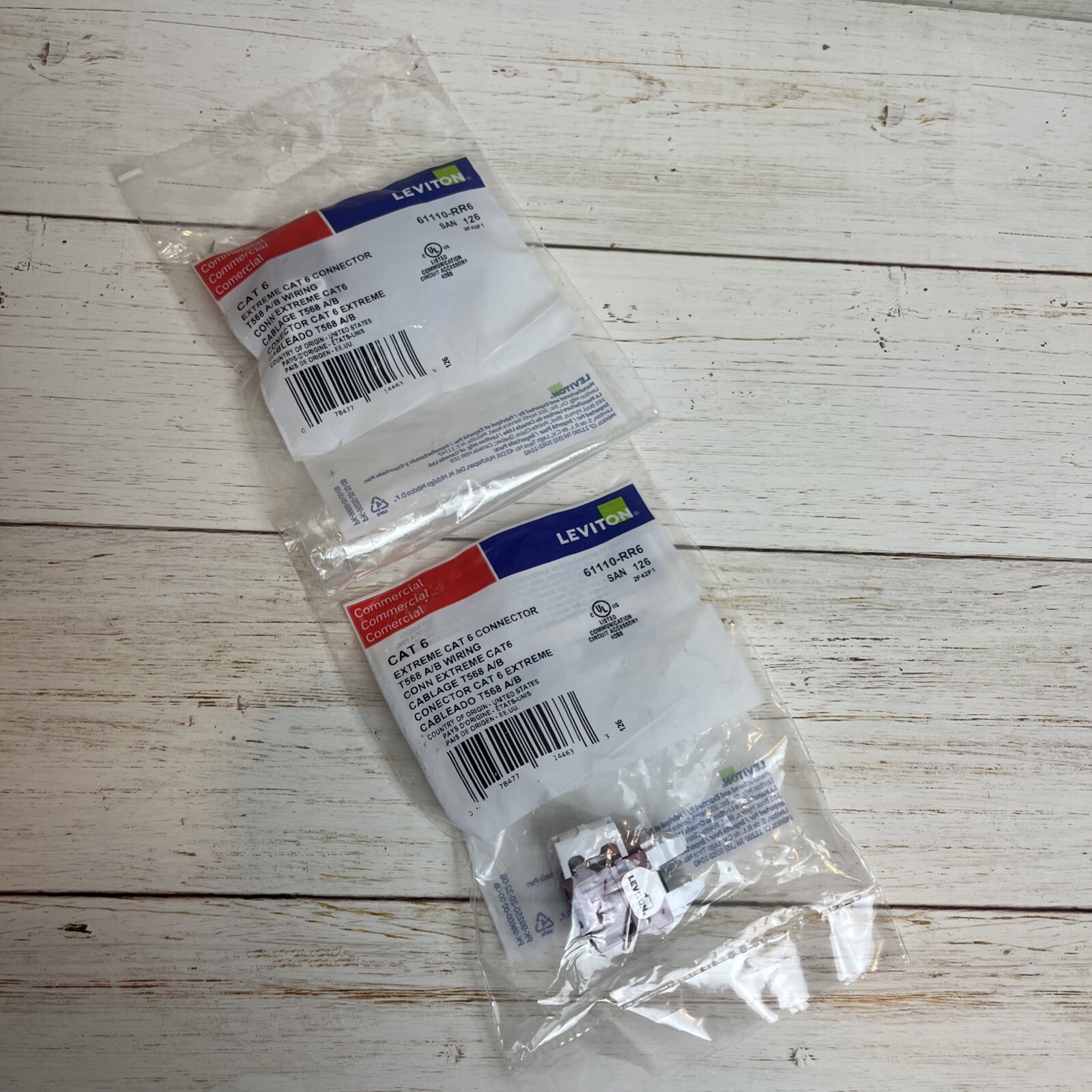 2 Leviton 61110-RR6 Extreme Category 6 T568 A/B Wiring Lot Brand New Sealed