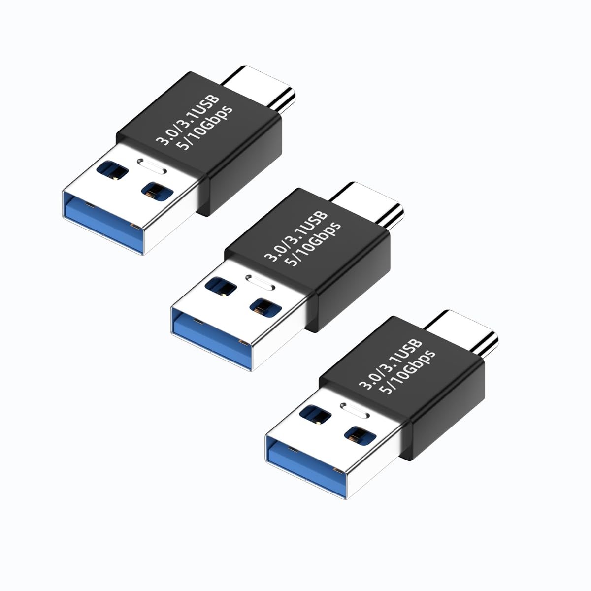 3 PCS USB 3.1 Male To USB C Male Adapter A To C Connector 10Gbps Black Laptop