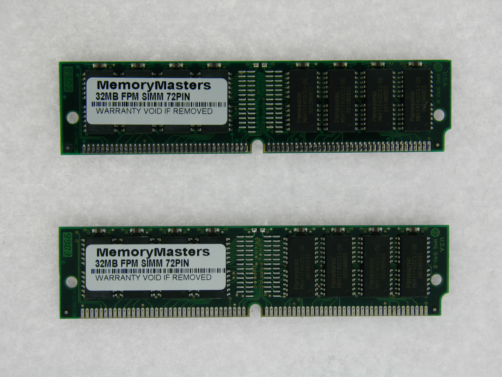 64MB (2X32MB) MEMORY 8X32 72PIN NON PARITY FPM 60NS 5V RAM SIMM