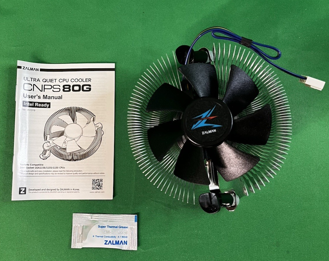 Zalman CNPS-80G Ultra Quiet CPU Air Cooler 4-Pin 12V DC 85mm Open Box
