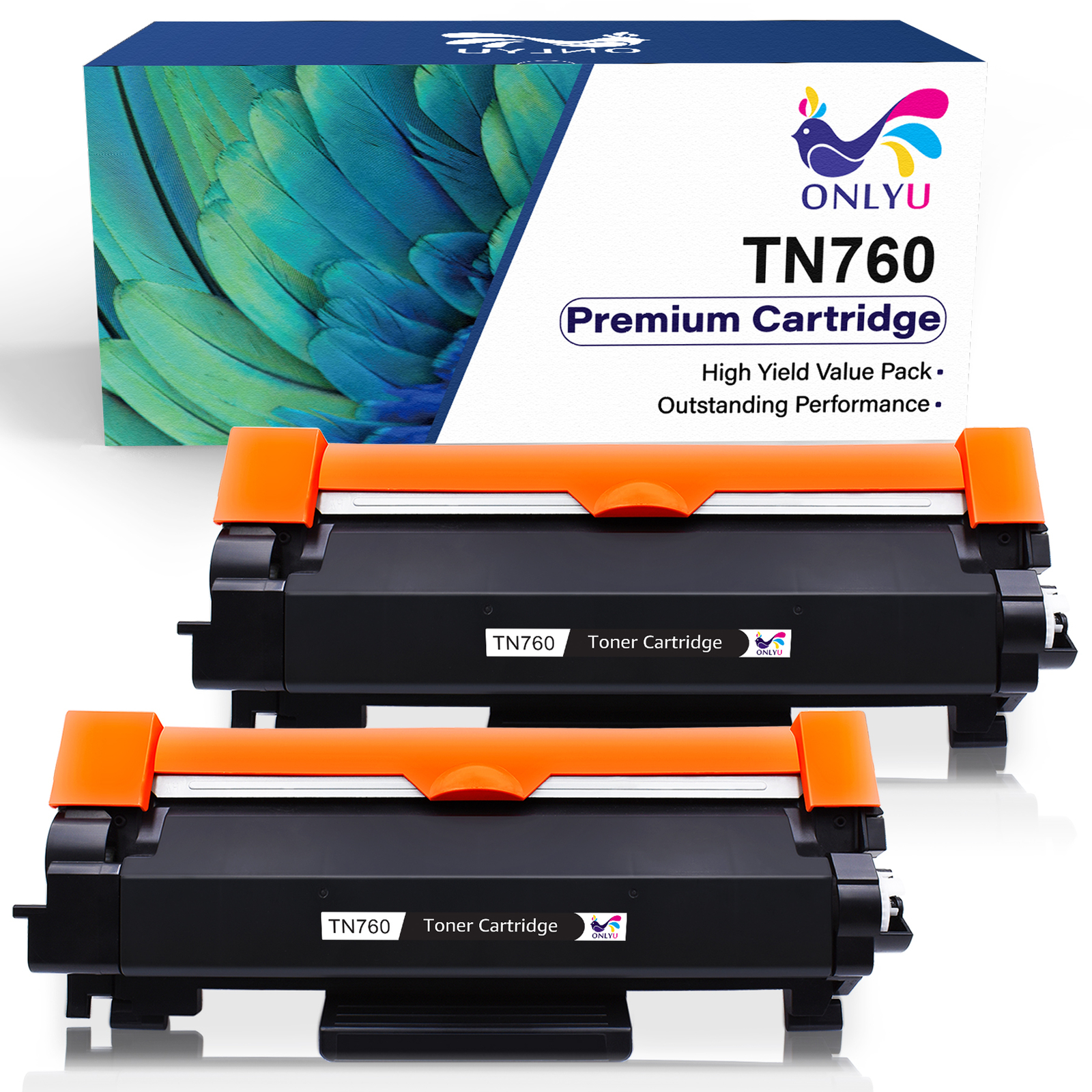 2PK High Yield TN760 Toner Cartridge For Brother MFC-L2710DW HL-L2395DW Toner