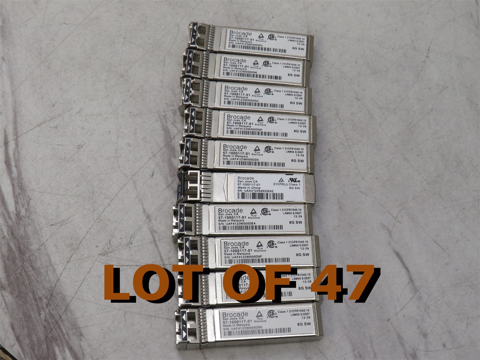 Lot of 47 Brocade 57-1000117-01 8Gb SFP Transceivers