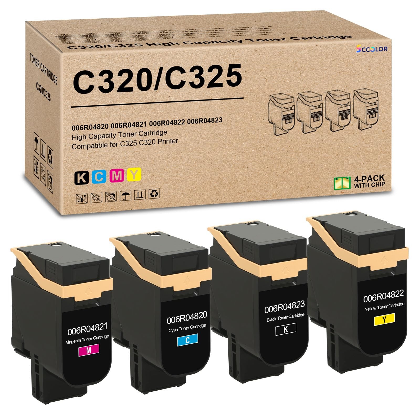 ** NEW Xerox Toner | C320 / C325 | 006R04823 | Black/Color | High Yield | 4-Pack