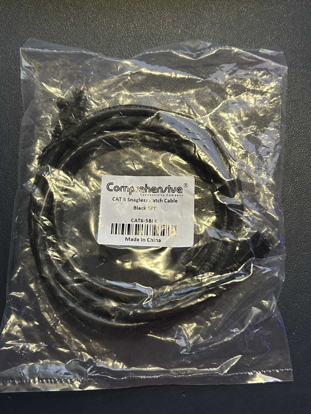 Comprehensive CAT6-5BLK Cat6 550 Mhz Snagless Patch Cable 5ft Black