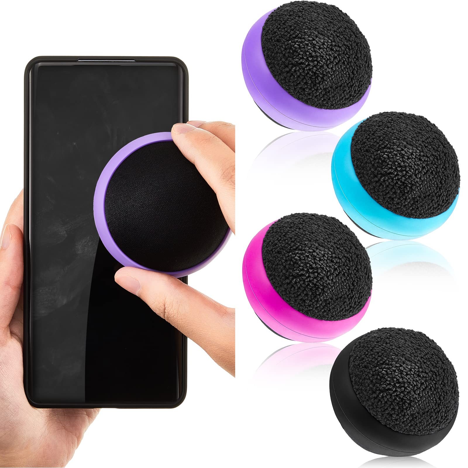 Suclain 4 Pack Screen Cleaner Ball, Fingerprint Eraser Balls, Deep Color