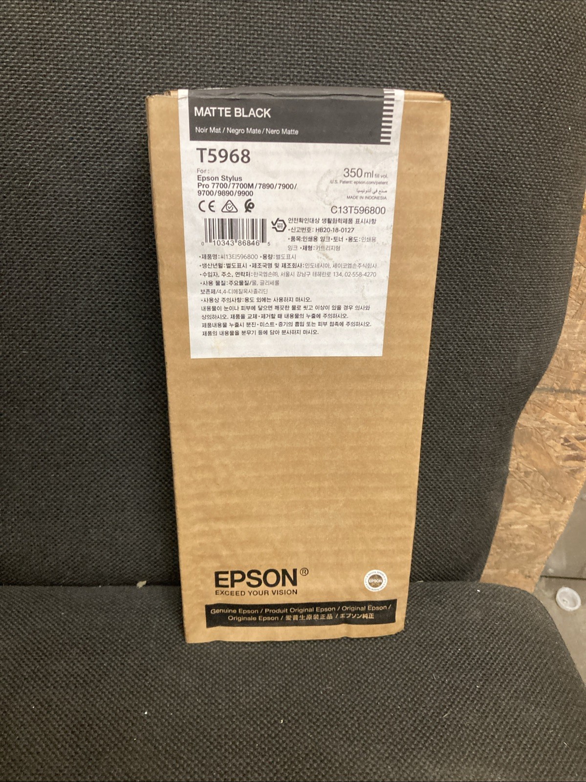 NEW GENUINE - EPSON T5968 MATTE BLACK 350ml Ink - Stylus Pro 7900 9900 - 2017