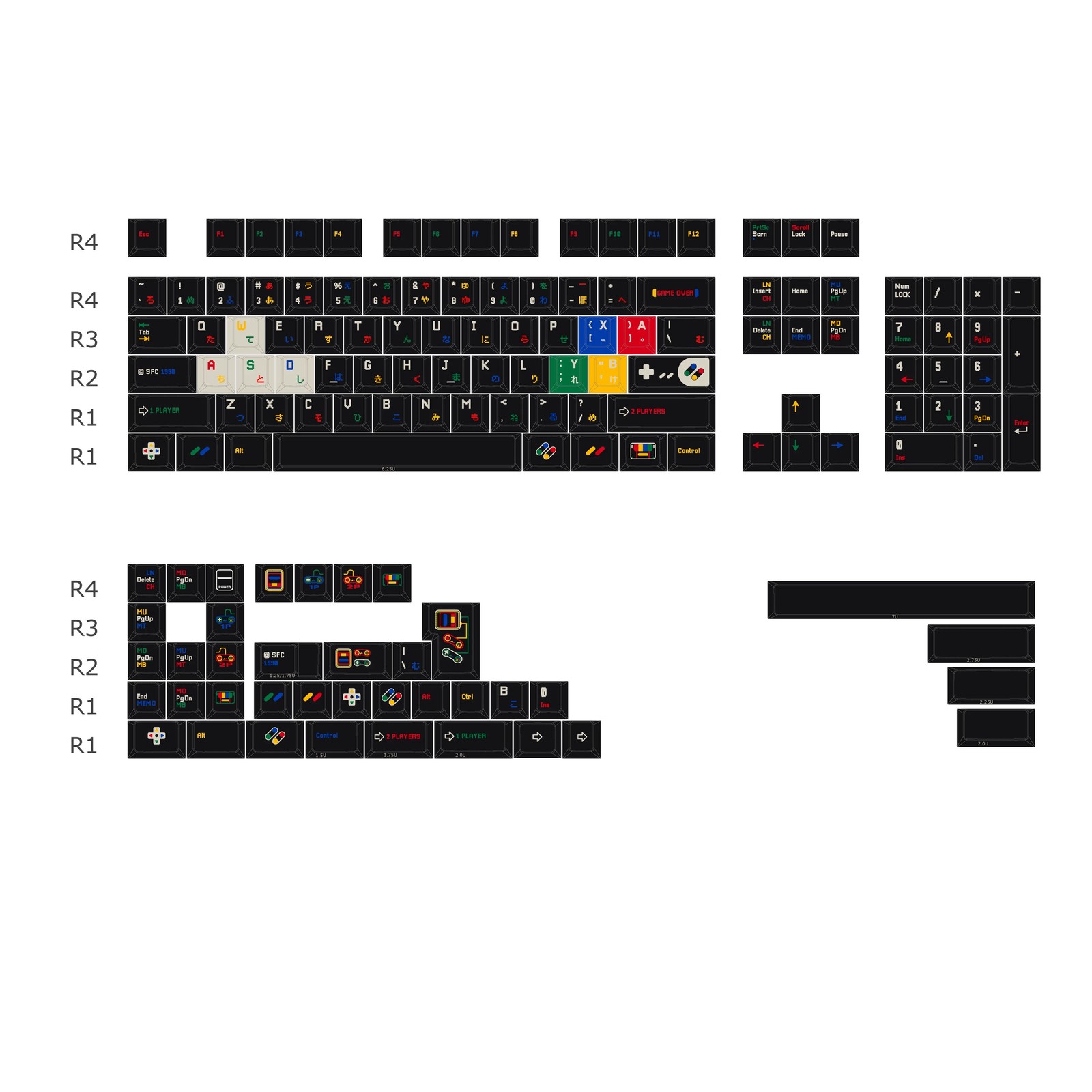 1.7mm Thickness Cherry Profile Black Coolboys Dye Subs PBT Keycap Set