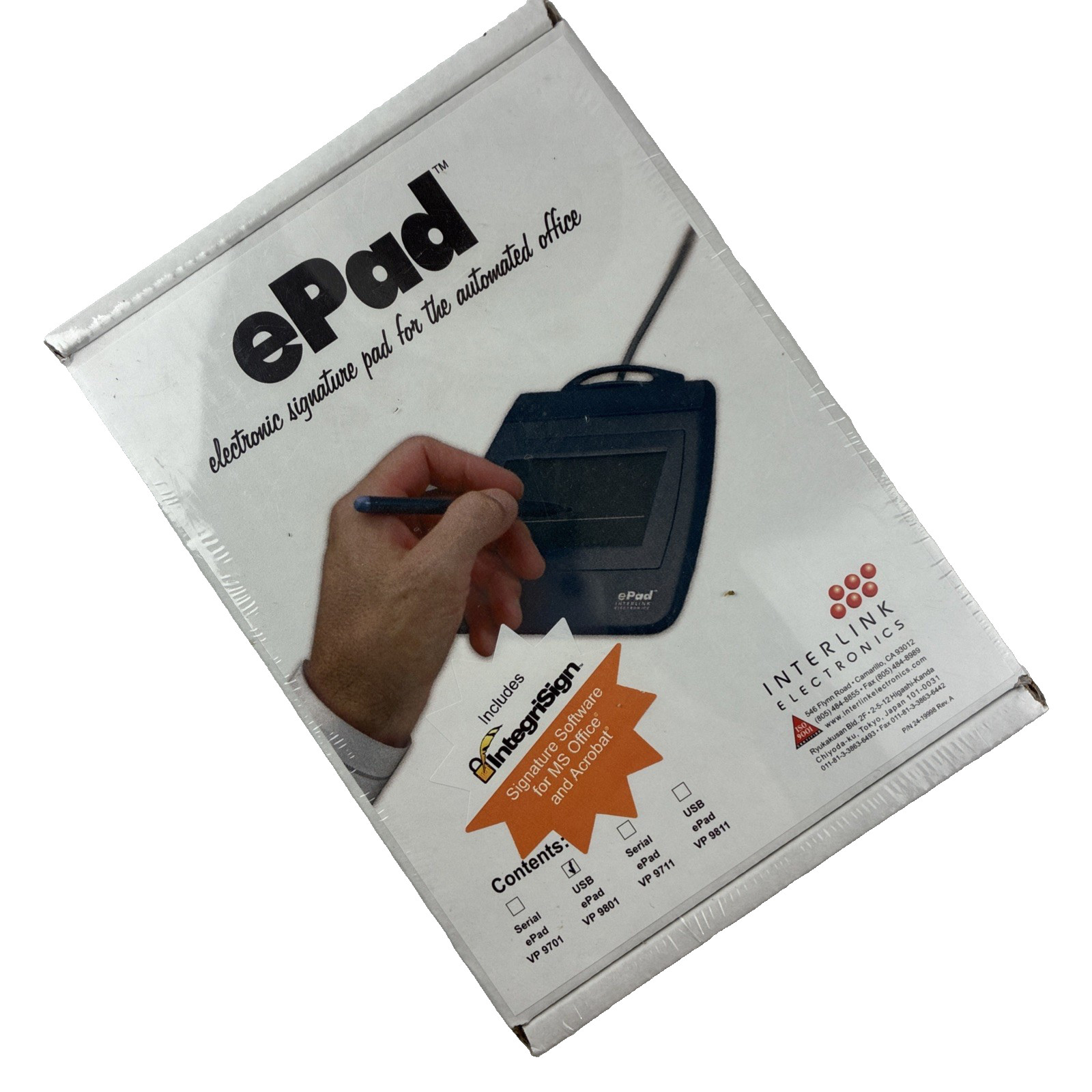 ePad USB VP 9801 Signature Pad Automated Office New Sealed by Interlink