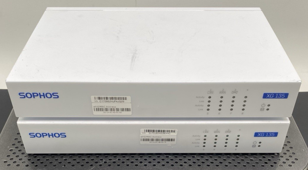 Lot of 2 Sophos XG 135 Rev.2 Network Appliances