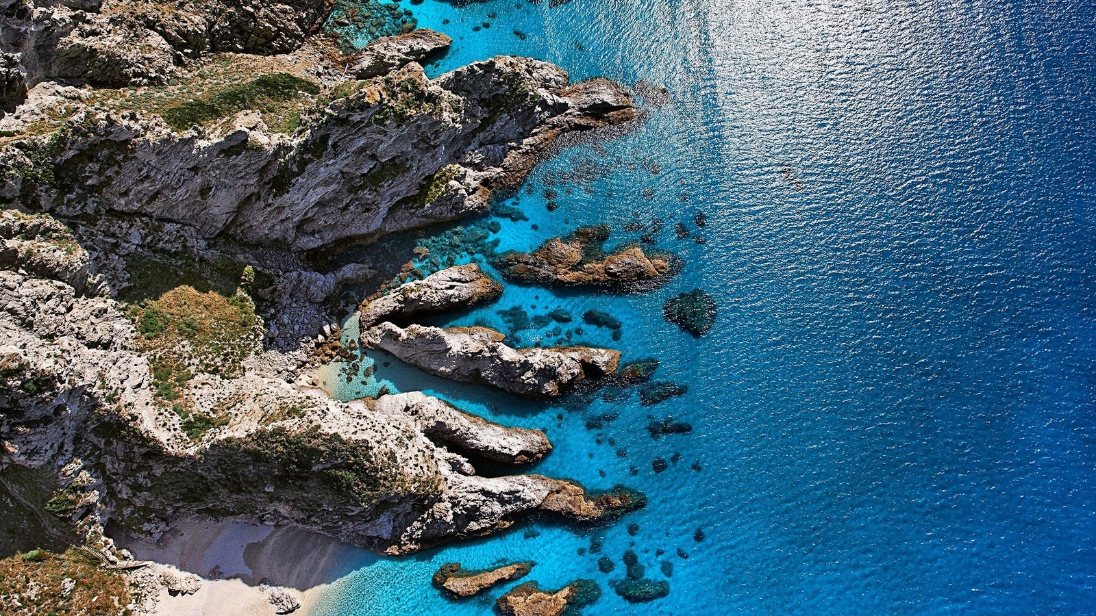 Landscape calabria sea cliff italy nature shore aerial Custom Gaming Mat Desk