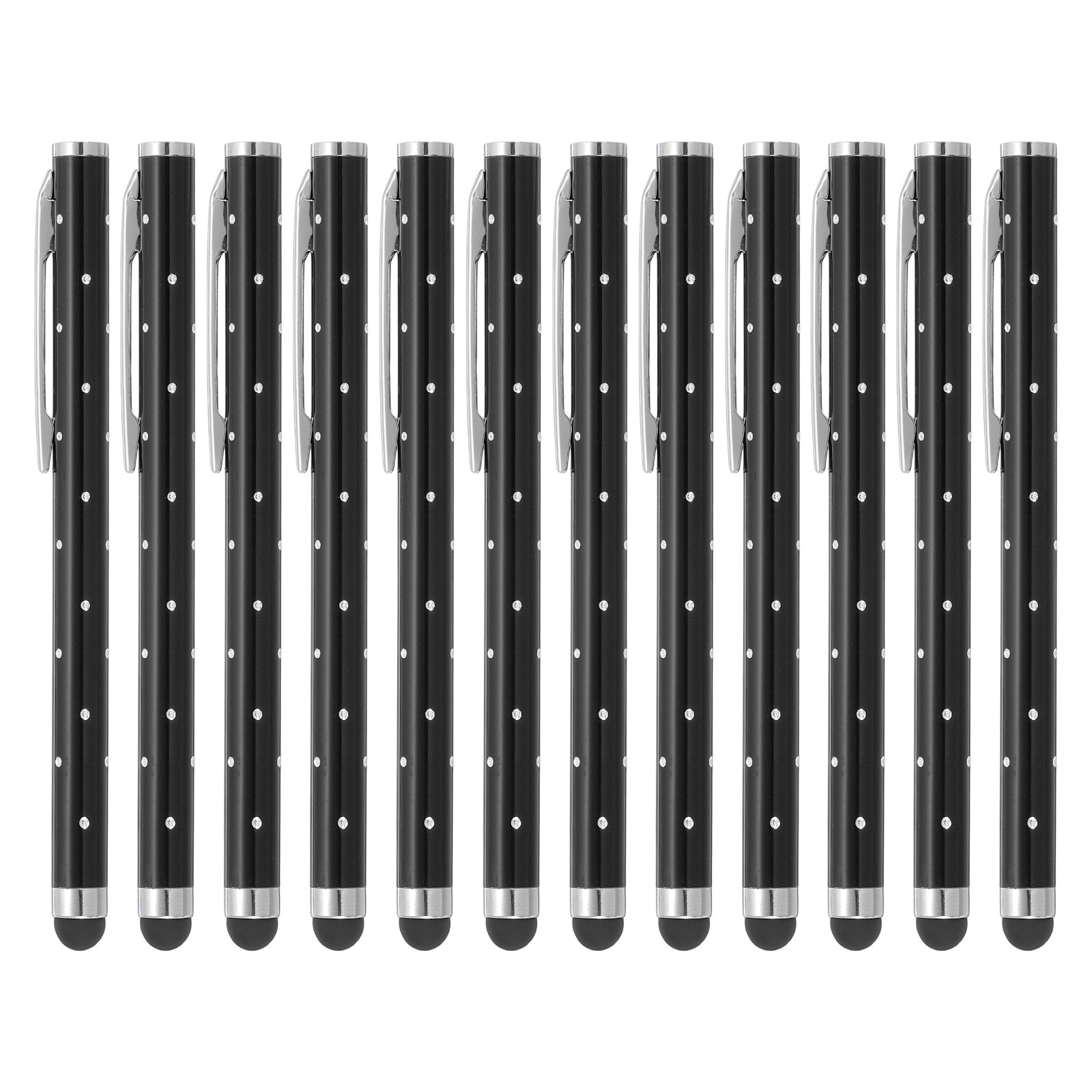 12Pcs Bling Crystal Stylus Pens for Touch Screens Black]
