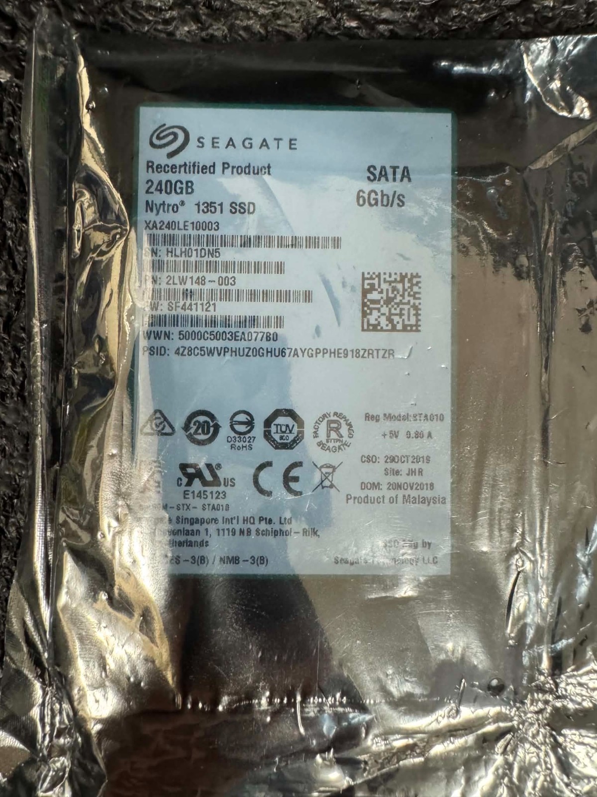 Seagate 2LW148-003 XA240LE10003 Nytro 1351 240GB 7.2K RPM 6 Gbps SATA 2.5" SSD