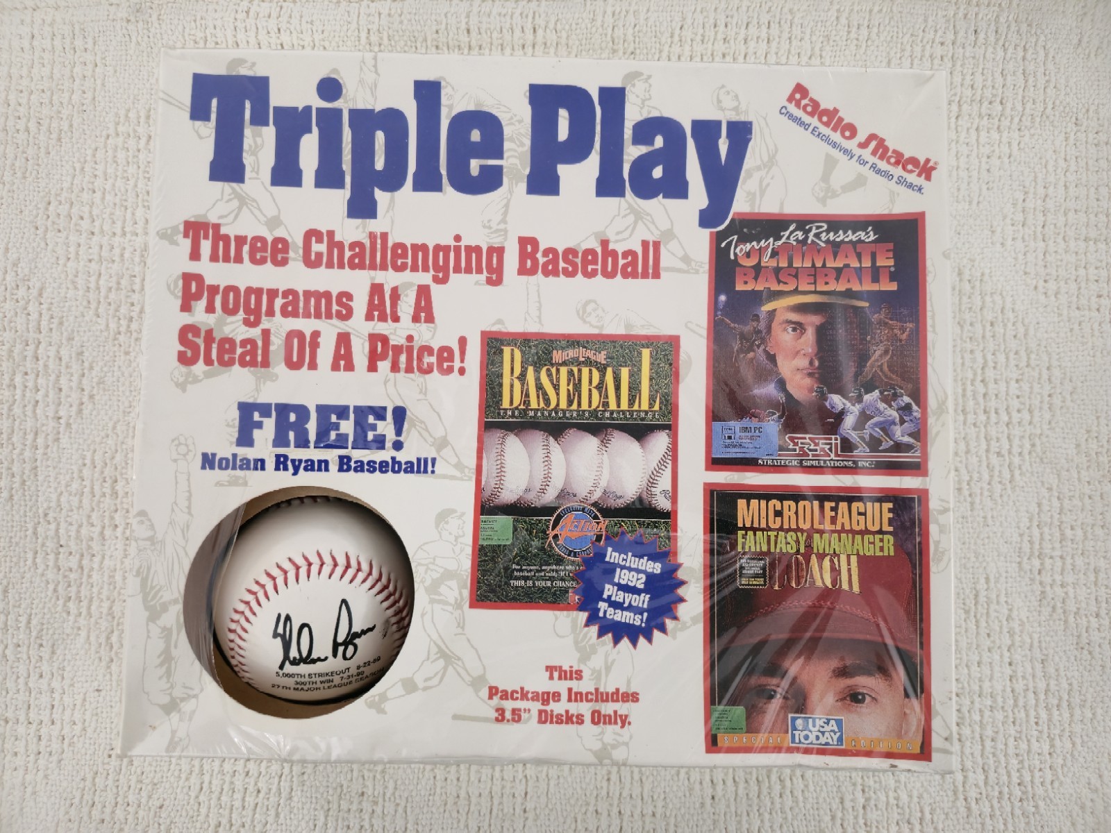 RARE Triple Play Tony Larussa Ultimate Baseball Micro League Nolan Ryan NEW